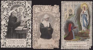cca 1880 3 db csipke litho szentkép