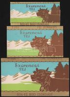 Szerencsi tej 602-es, 603-as, 604-es Boci csokoládé papír, 3 db, különböző méretben