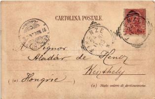 1897 Firenze, Ricordo, Duomo, Campanile di Giotto. Lit. Tensi / cathedral, bell tower. Art Nouveau, ...