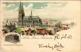1898 Köln, Dom, Südseite, Grabmal Konrad's von Hostaden. J. G. Schmitz'sche / cathedral, grave. Art Nouveau, litho (EB)