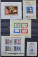 Blokkok és kisívek az 1940-es évektől, köztük sok névértékes, a végén egy kevés pecsételt is, 30 fek...