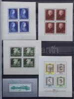 Blokkok és kisívek az 1940-es évektől, köztük sok névértékes, a végén egy kevés pecsételt is, 30 fek...