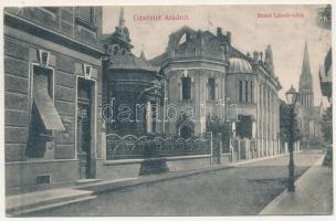 1913 Arad, Szent László utca. Kerpel Izsó kiadása / street view (ázott / wet damage)