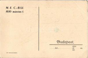 1930 M.E.C. (Műegyetemi Evezős Club) bál reklámlapja (március 1.) / Hungarian rowing club's bal...