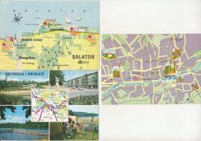 TÉRKÉP - 11 db MODERN motívum képeslap / MAP - 11 modern motive postcards