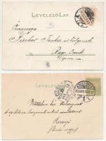 2 db RÉGI (1905 előtti) litho üdvözlőlap / 2 pre-1905 litho greeting postcards