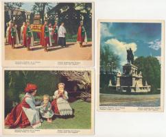 3 db RÉGI magyar folklór képeslap (MEFHOSZ kiadása) / 3 pre-1945 Hungarian folklore postcards
