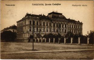 Temesvár, Timisoara; Hadapródiskola. Vasúti levelezőlapárusítás 5927. / Scoala Cadetilor / military cadet school (EK)