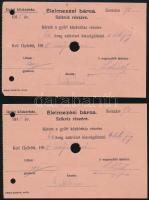 1915 Élelmezési szikvíz bárca győri közkórház 2 db sorszámkövető T III ly