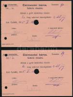 1915 Élelmezési szikvíz bárca győri közkórház 2 db sorszámkövető T III ly