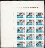 1969 Öttusa VB 40f vágott gumi nélküli 15-ös tömb óriási ívsarokkal és nyomdai jelzésekkel (ráncok / creases)