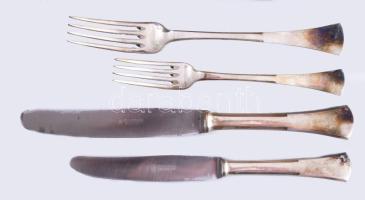 141 darabos ezüst (Ag) evőeszköz készlet, dobozában. Budapest, 1937-1966 közötti fémjel, 800 ezrelék...