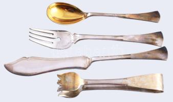 141 darabos ezüst (Ag) evőeszköz készlet, dobozában. Budapest, 1937-1966 közötti fémjel, 800 ezrelék...