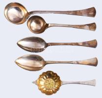 141 darabos ezüst (Ag) evőeszköz készlet, dobozában. Budapest, 1937-1966 közötti fémjel, 800 ezrelék...