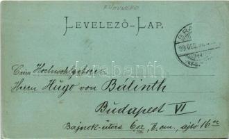 1899 Brassó, Kronstadt, Brasov; látkép este holdfényben. W. Hiemesch kiadása / general view at night...