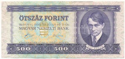 1990. 500Ft "E 402 070266" T:F szép papír Adamo F43