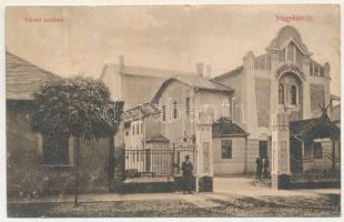 1909 Nagykároly, Carei; Városi színház. Eigner Simon kiadása / theatre (ázott / wet damage)