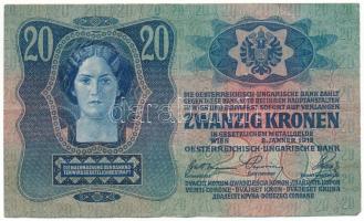 1913. 20K "2337 887506" felülbélyegzés nélkül T:F szép papír, fo