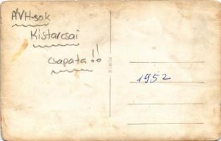 1952 Kistarcsa ÁVH labdarúgó csapat, játékosok. photo (lyuk / pinhole)