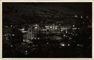 Lupény, Lupeni; Látkép este télen / general view at night in winter moonlight. photo (EK)