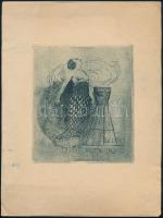 Markó Lajos (1882-): Erotikus ex libris Dr. Reich Milton Oszkár. Rézkarc, papír, jelzés nélkül, lapszéli apró szakadásokkal, 15×13 cm