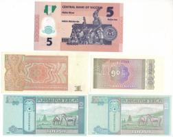 Mianmar 1984. 50p + DN (1990) 1K + Mongólia 2002-2020. 10T (2xklf) + Nigéria 2024. 5N T:UNC-AU
Myan...