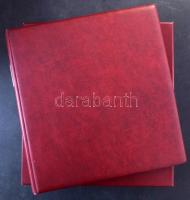 Lindner bordó gyűrűs album borító tokkal, benne vegyes osztású berakólapok, jó állapotban