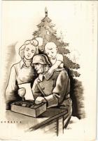 Katonai karácsony. Tábori postai levelezőlap / WWII Hungarian military Christmas, field post s: Kékesi L. (EK)