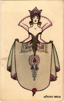A Magyar Művészeti Vállalat kiadása, Orient Rt. / Hungarian fashion art postcard s: Kőszegi Bella (EK)