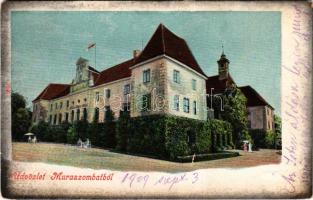 1909 Muraszombat, Murska Sobota; vár (Szapáry kastély) / castle (kopott sarkak / worn corners)