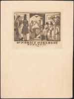 Gara Arnold (1882-1929): Ex libris Dr. Móricz Miklósné. Rézkarc, papír, jelzett a karcon. 8x10 cm