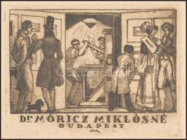Gara Arnold (1882-1929): Ex libris Dr. Móricz Miklósné. Rézkarc, papír, jelzett a karcon. 8x10 cm