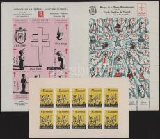 ca 1958 3 db eszperantó levélzáró kisív