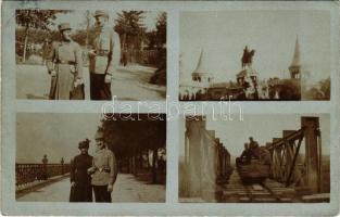 1916 Osztrák-magyar katonák különböző budapesti helyszíneken: Halászbástya, Dunakorzó, hajtány / Austro-Hungarian soldiers in Budapest. photo