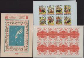 ca 1958 3 db eszperantó levélzáró kisív