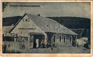 1908 Pilisszentlászló, Turista vendéglő, Kohn Dávid üzlete és saját kiadása (fl)