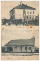 1914 Felvinc, Vintu de Sus, Unirea; Állami elemi iskola, gyógyszertár. Botár J. fényképész felvétele, Fogyasztási Szövetkezet kiadása / school, pharmacy (kis szakadások / small tears)