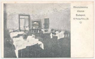 Budapest V. Alkoholmentes étterem. Pintschof J. Mór kiadása. Királyi Pál utca 20. (ázott / wet damage)