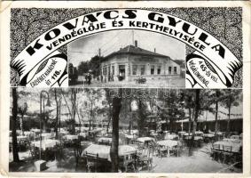 Budapest XIV. Zugló, Kovács Gyula vendéglője és kerthelyisége a 65-ös villamos végállomásánál. Erzsébet királyné útja 118. (fa)