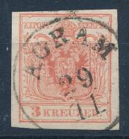 1850 3kr MP III kiemelt sas "AGRAM"