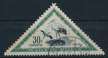 1952 Madarak 30f számvízjellel (rozsda / stain)