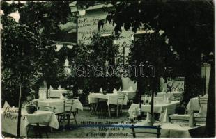 1914 Budapest I. Hoffmann János "Öreg diófa" étterme, kerthelyiség. Pálya utca 3. A Budai Színkör és a Déli Vasút közelében (r)