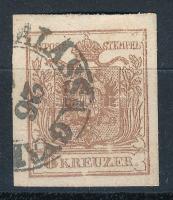 1850 6kr MP III látványosan üreges nyomat, lemezhibák, vastag 0,11 mm papír "(B)ALASSA GYAR(MAT)"