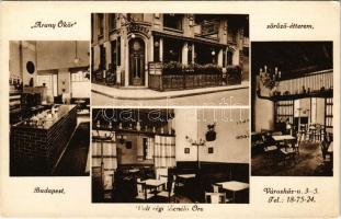 Budapest V. Arany Ökör étterem és söröző (tulajdonos Schindler Ferenc), volt régi Zenélő Óra, belső. Városház utca 3-5. (EK)