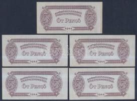 1944. "A Vörös Hadsereg Parancsnoksága" 2P (5x), 5P (5x) T:I,II+