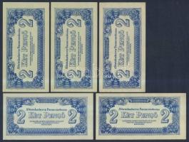 1944. "A Vörös Hadsereg Parancsnoksága" 2P (5x), 5P (5x) T:I,II+