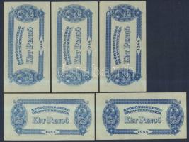 1944. "A Vörös Hadsereg Parancsnoksága" 2P (5x), 5P (5x) T:I,II+