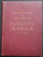 1938 Takarékpénztárak és Bankok Egyesületének Előjegyzési naplója