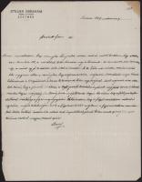 1914 Szatmár, Steuer Ábrahám rabbi, saját kezű levele fiának fejléces papírján / Satu Mare Ábrahám S...