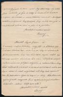 1917 Szatmár, Steuer Ábrahám rabbi, saját kezű levele fiának fejléces papírján / Satu Mare Ábrahám S...